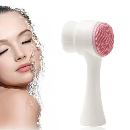 Double Side Silicone Facial Cleansing Brush Portable For Face Cleaning And Massage Tool