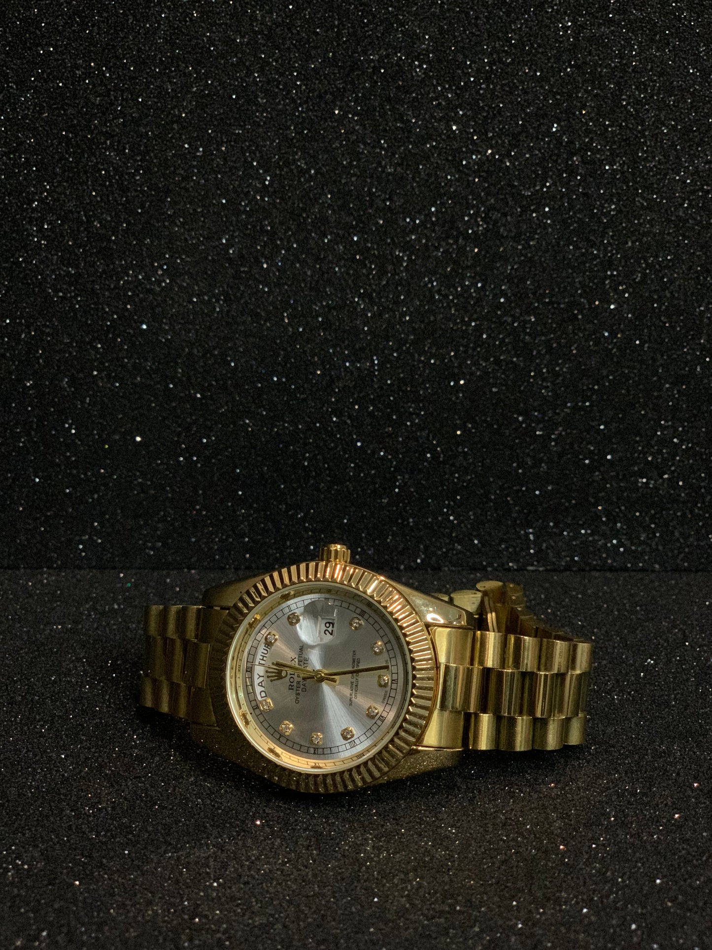 Imported RO LX Golden Watch With White Dial (MW#3001)