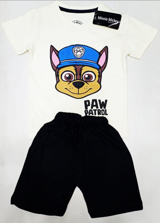 Kids 2 Pc Shirt + Shorts PAW-PET.ROL (White) Imported Stuff [KB2011]
