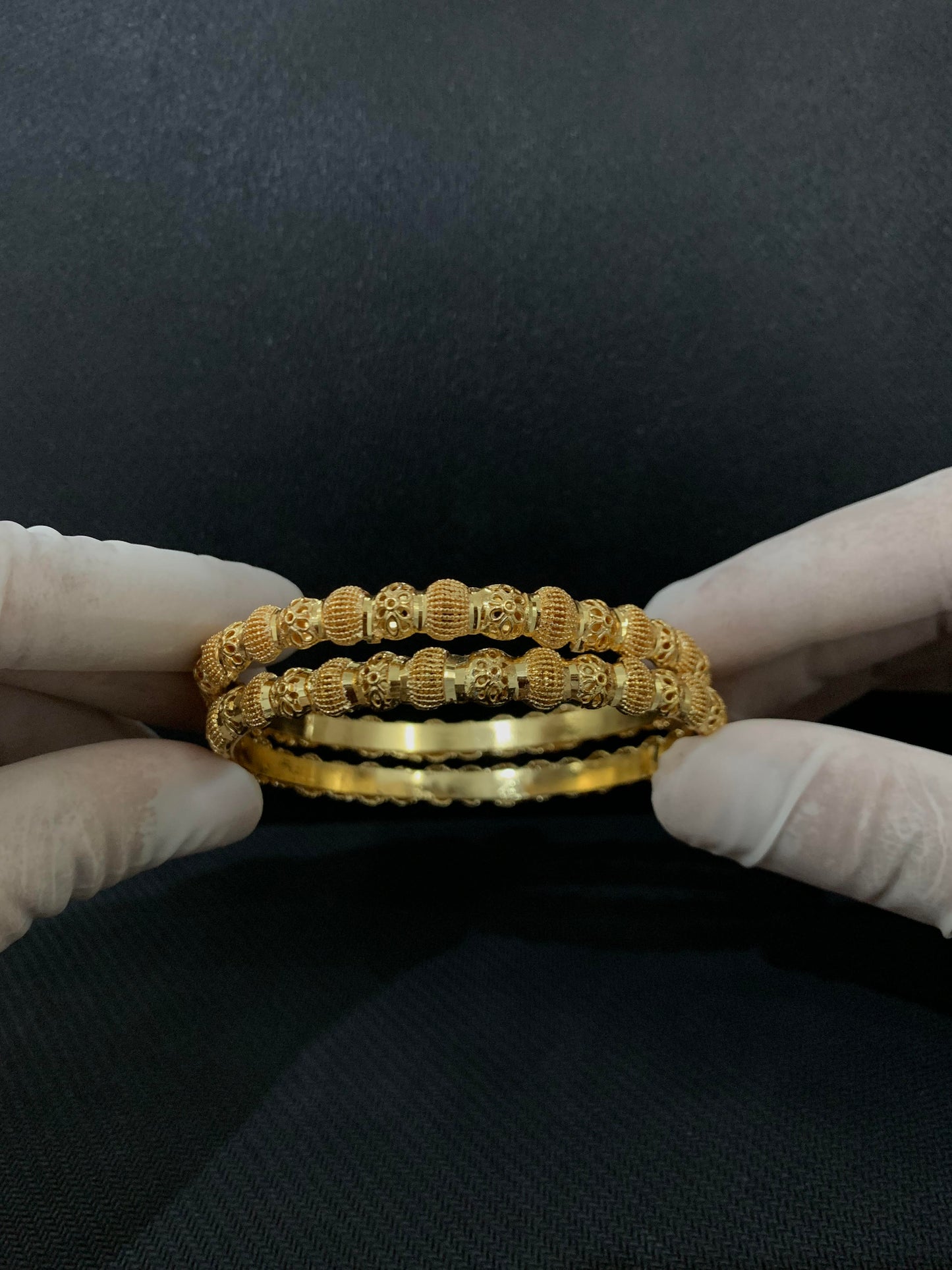 Imported Golden Premium Bangles (2 Pieces) [BANG-3003]