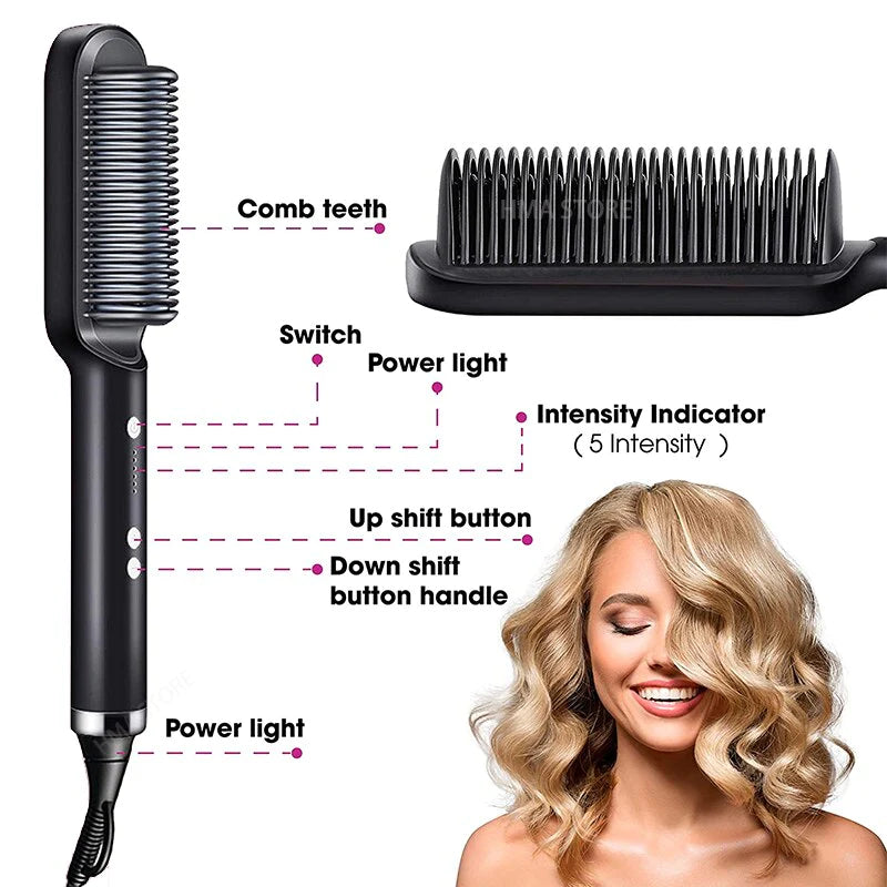 2 in 1 Professional Hair Straightener Brush